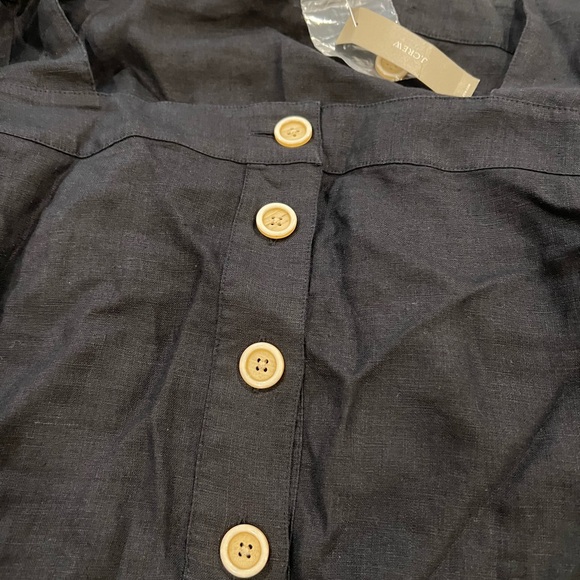NWT JCrew square neck linen button top - Picture 2 of 3
